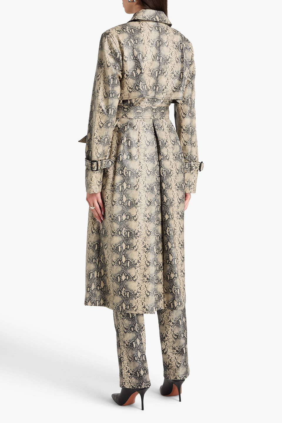  Simkhai - Snake-effect Trench Coat - Neutral - S 