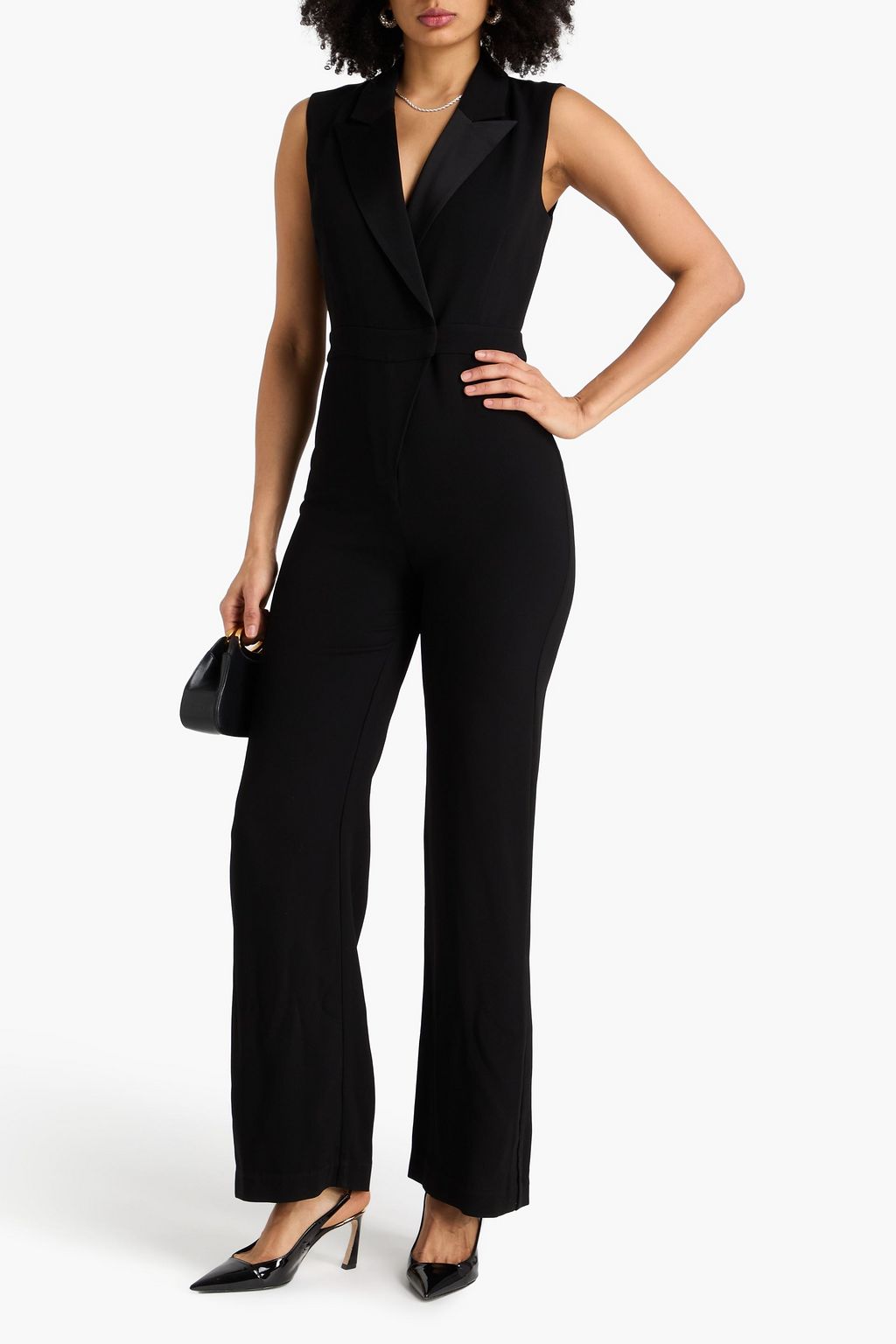 SIMKHAI Wrap-effect crepe jumpsuit