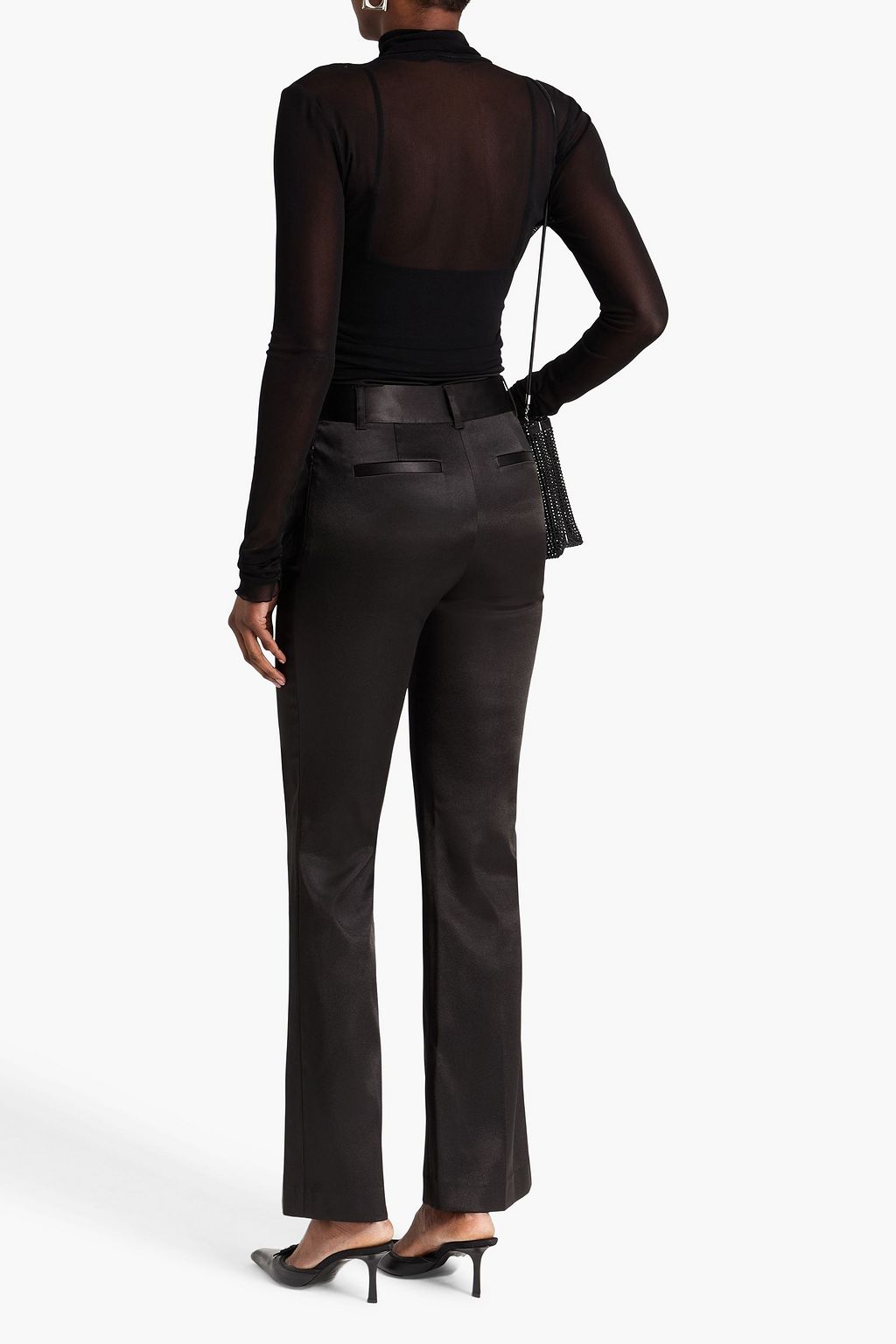 SIMKHAI Ruched jersey turtleneck bodysuit