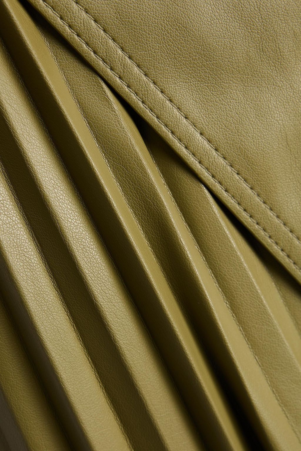 SIMKHAI Mar pleated leather midi skirt