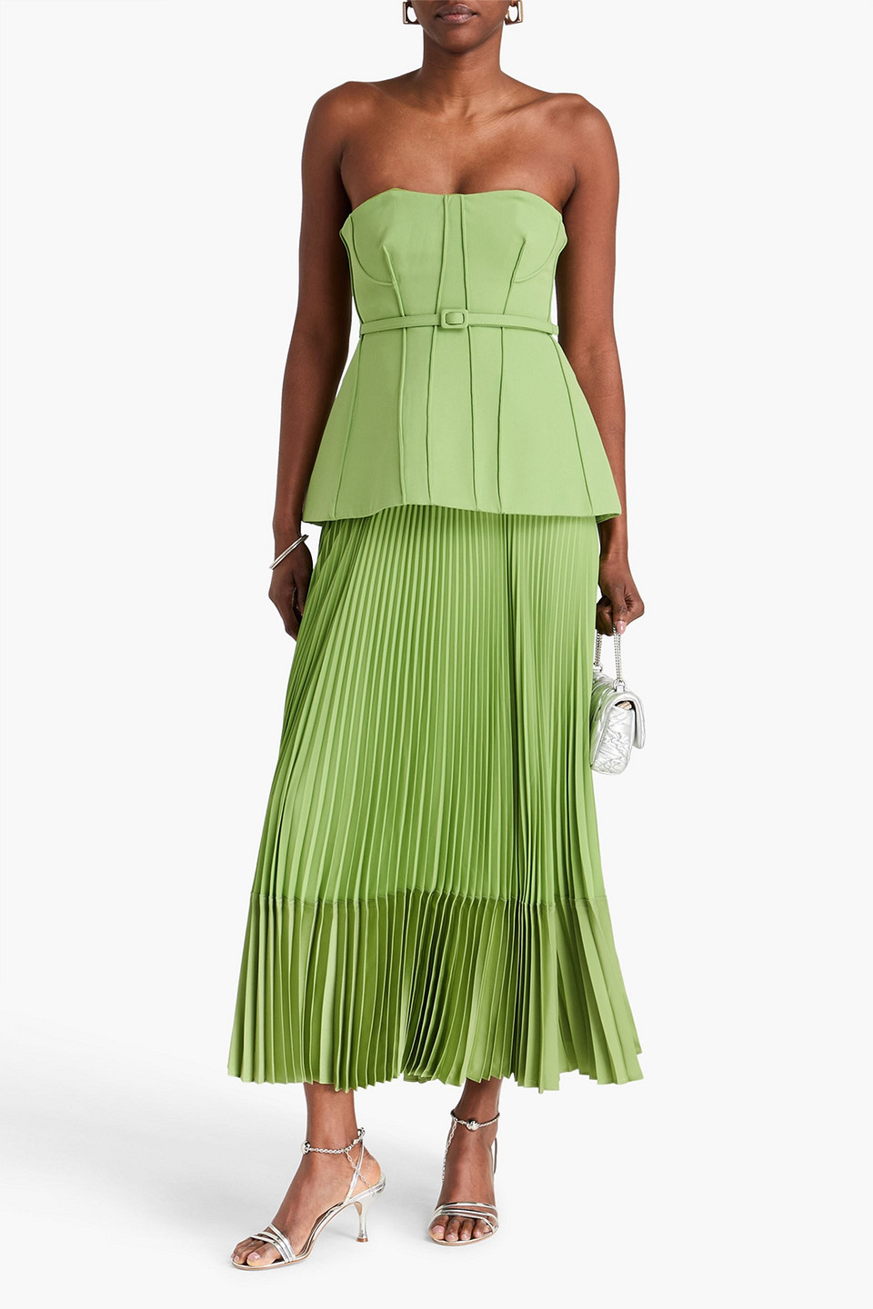  Simkhai - Trägerloses Maxikleid Aus Crêpe Mit Gürtel - Grün - Us 2 