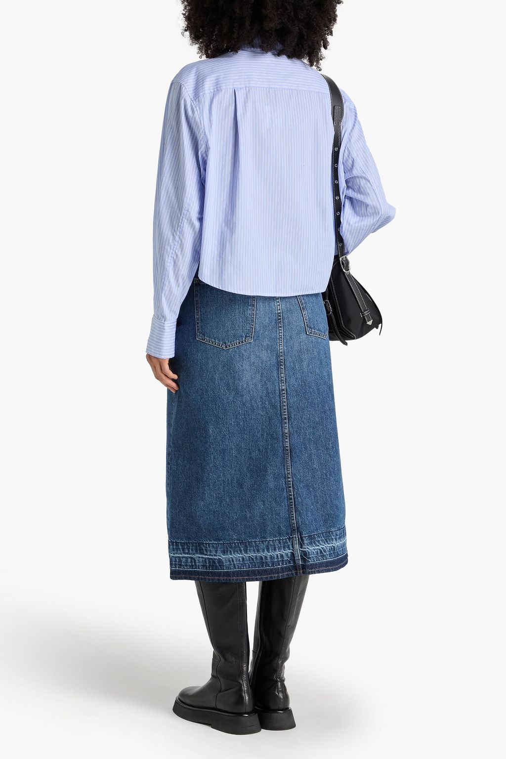 SIMKHAI Renata striped cotton Oxford shirt