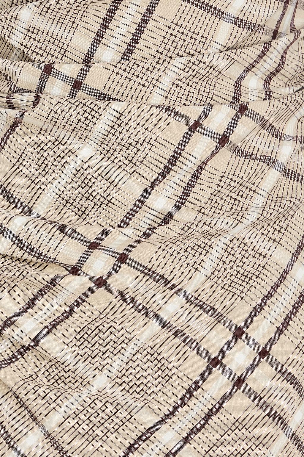 SIMKHAI Burke draped check crepe midi dress