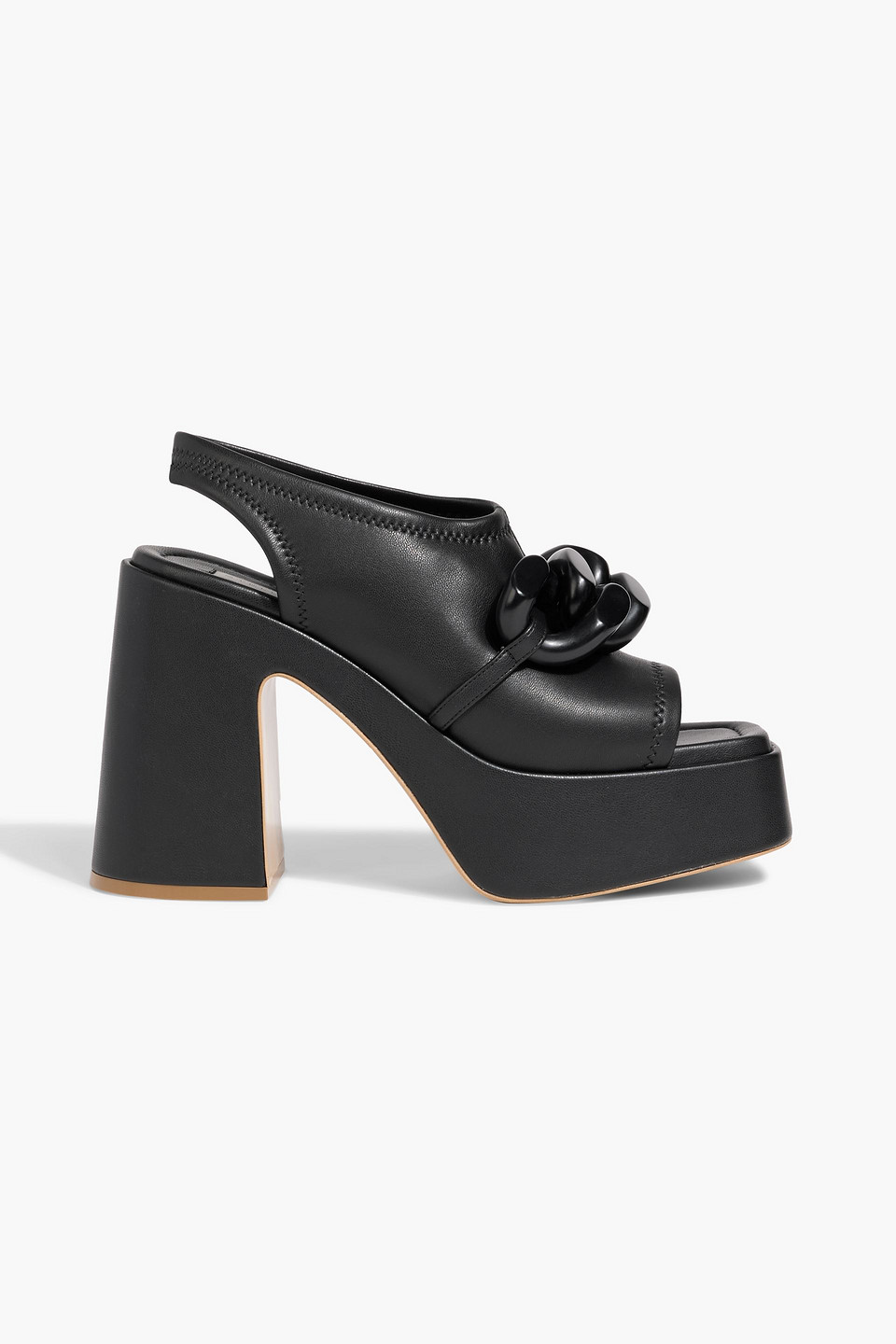 Stella Mccartney Skyla Chain-embellished Platform Slingback Sandals In Black