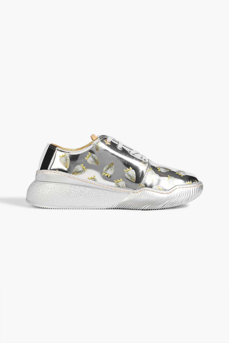 Stella Mccartney Loop Printed Mirrored Sneakers In Silver