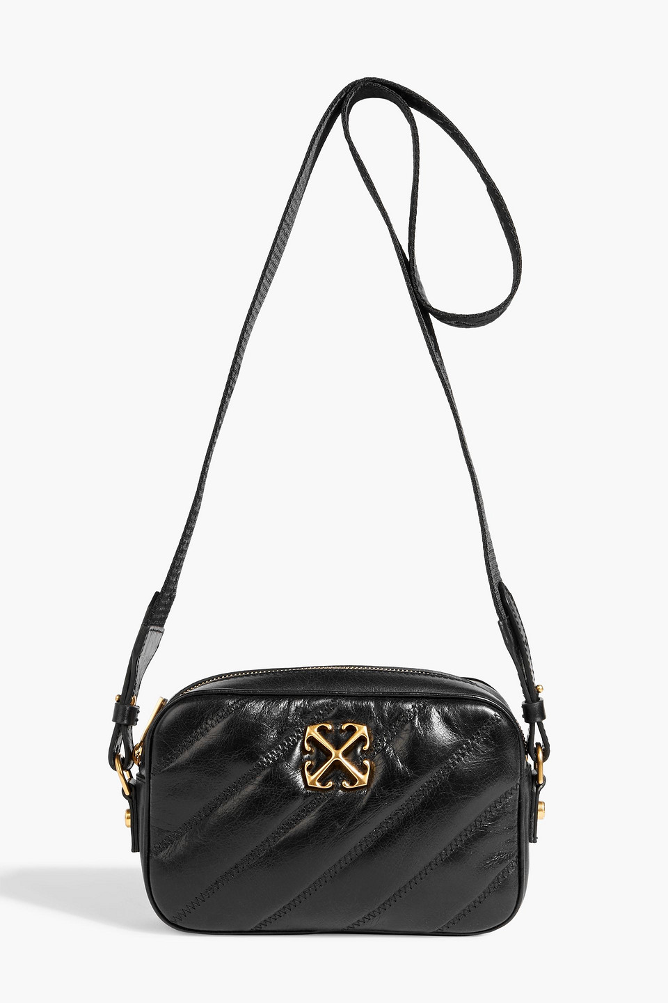 Off-white Quilted Leather Cross-body Bag In Black