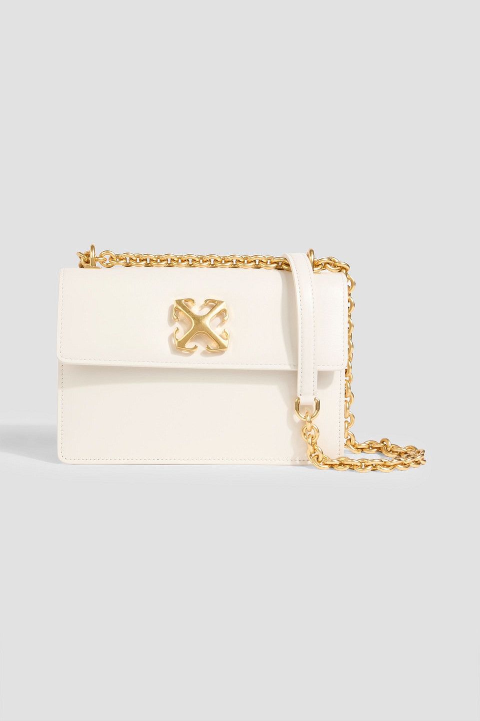 Off-white Jitney 2.0 Leather Shoulder Bag In Sand