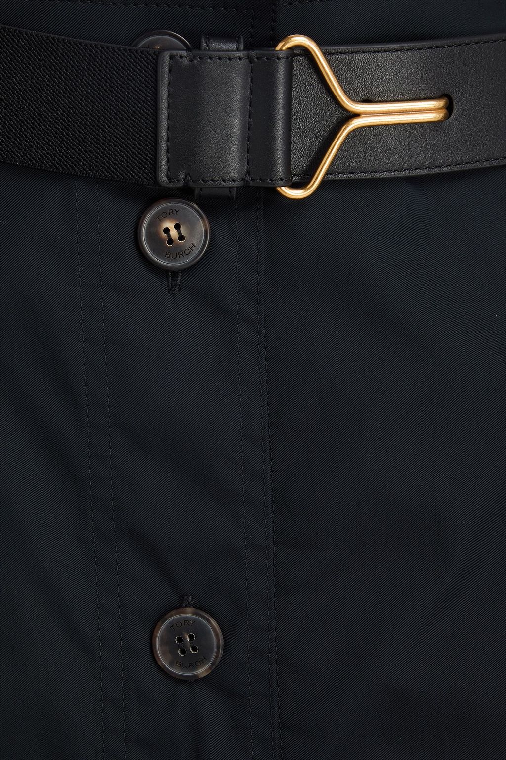 TORY BURCH Belted cotton-poplin midi skirt