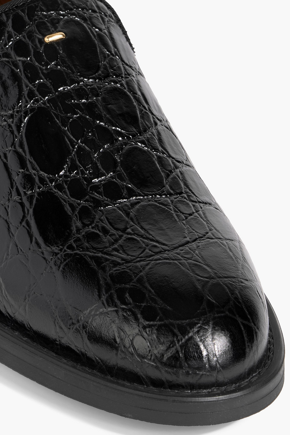 Giuseppe Zanotti Dories Croc-effect Leather Loafers In Black