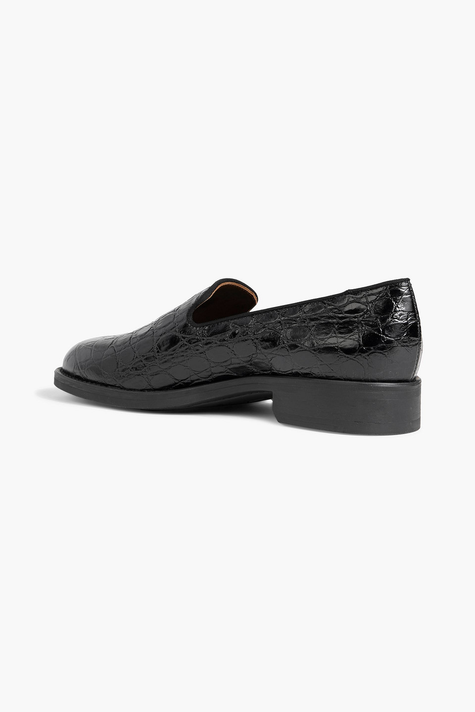 Giuseppe Zanotti Dories Croc-effect Leather Loafers In Black