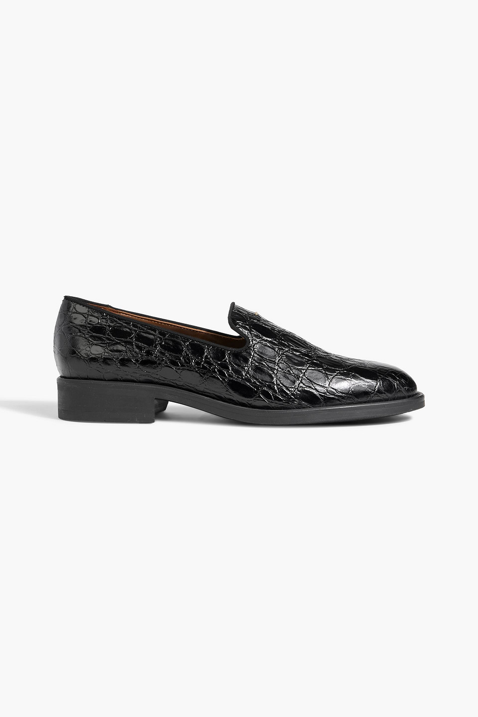 Giuseppe Zanotti Dories Croc-effect Leather Loafers In Black