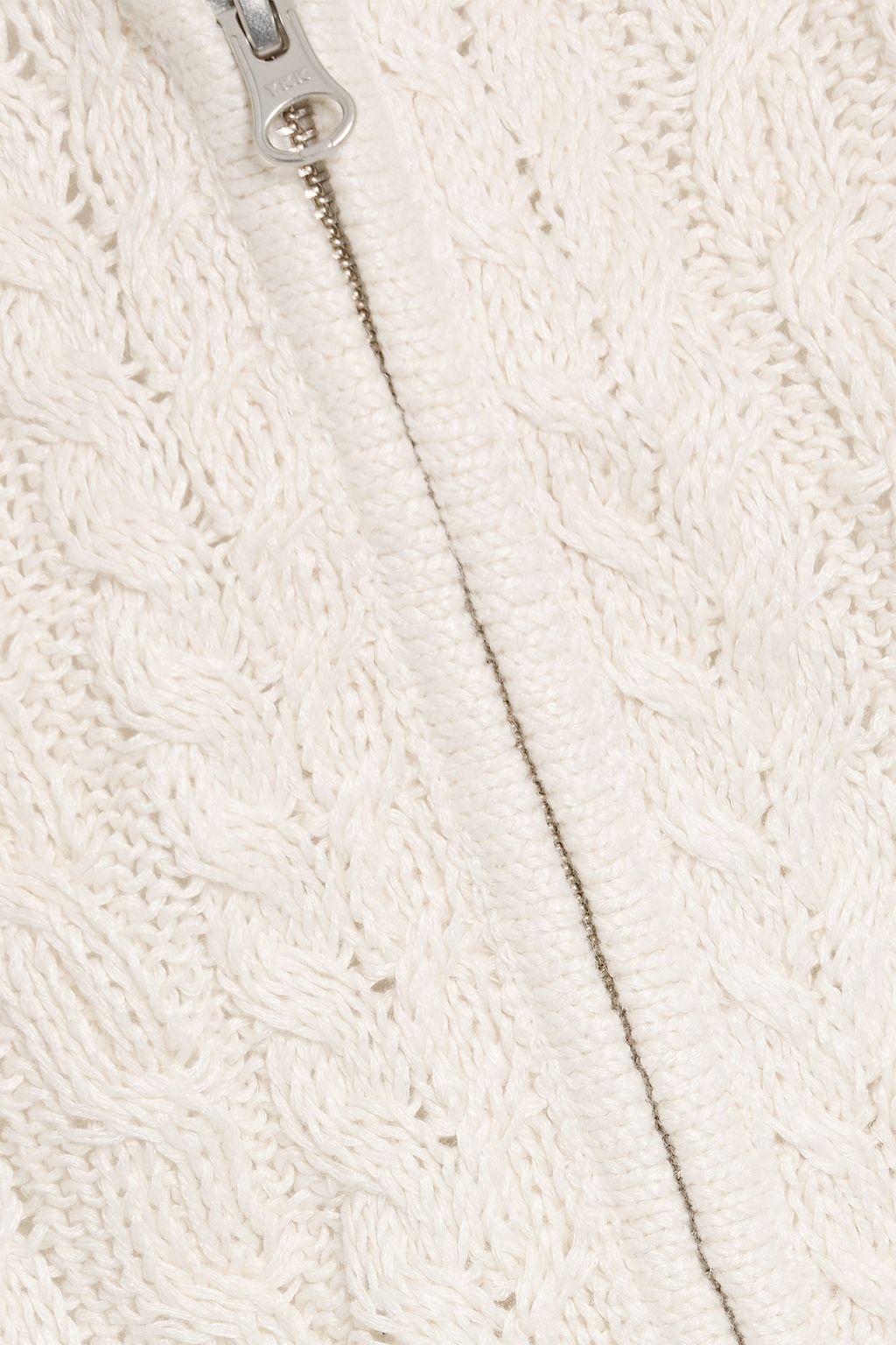 VERONICA BEARD Zander cable-knit linen and silk-blend dickey