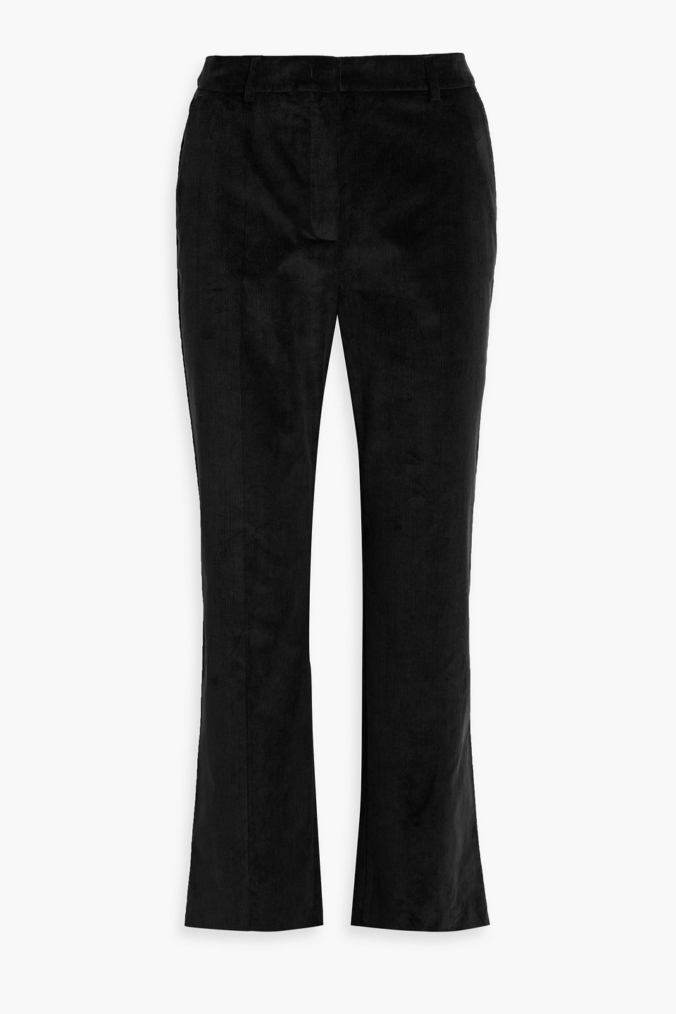Weekend Max Mara Marucca Cotton-blend Corduroy Straight-leg Pants In Black