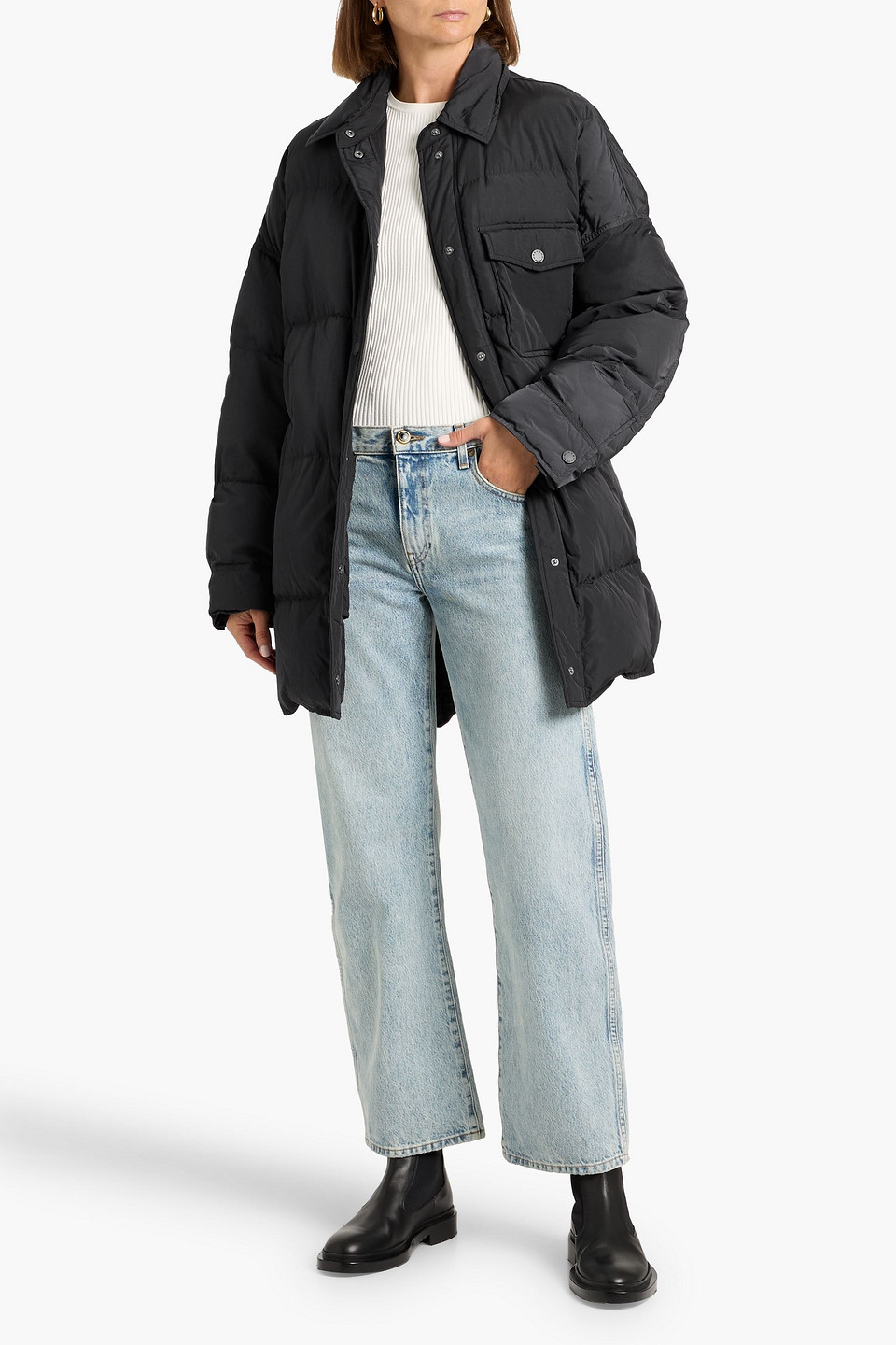 Weekend Max Mara Carlos Quilted Shell Down Coat In Black