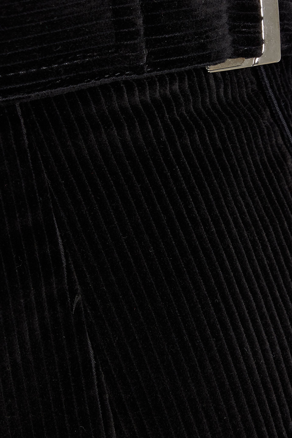 Weekend Max Mara Pleated Cotton-corduroy Mini Skirt In Black