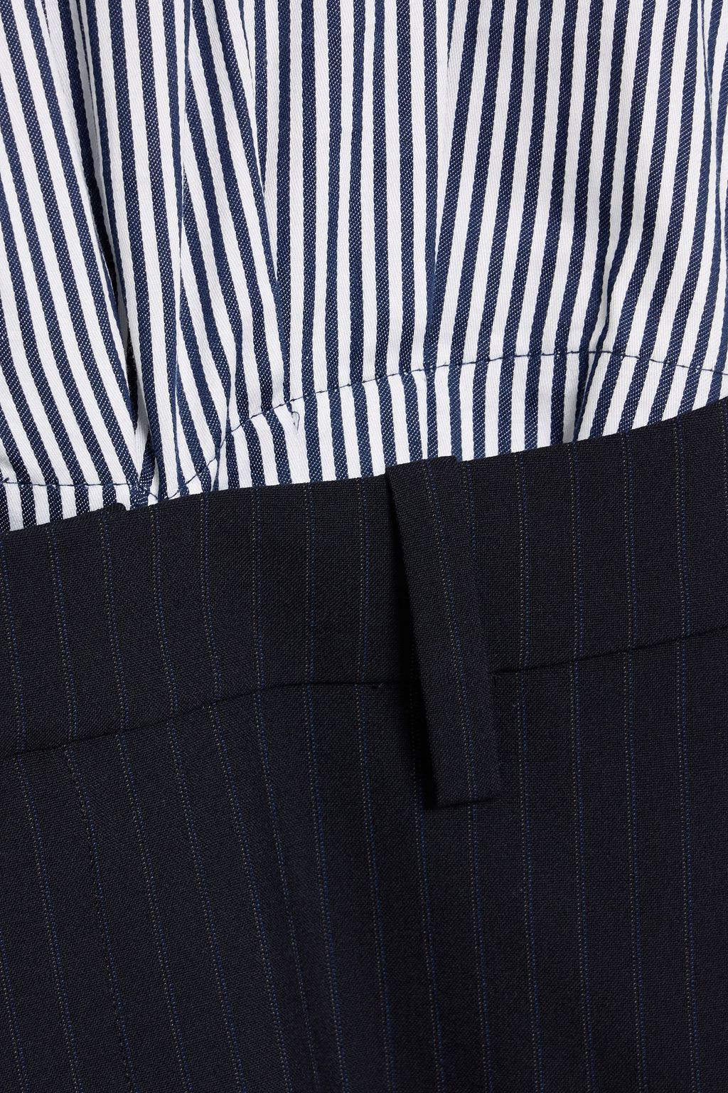 SIMKHAI Graham striped jacquard mini shirt dress