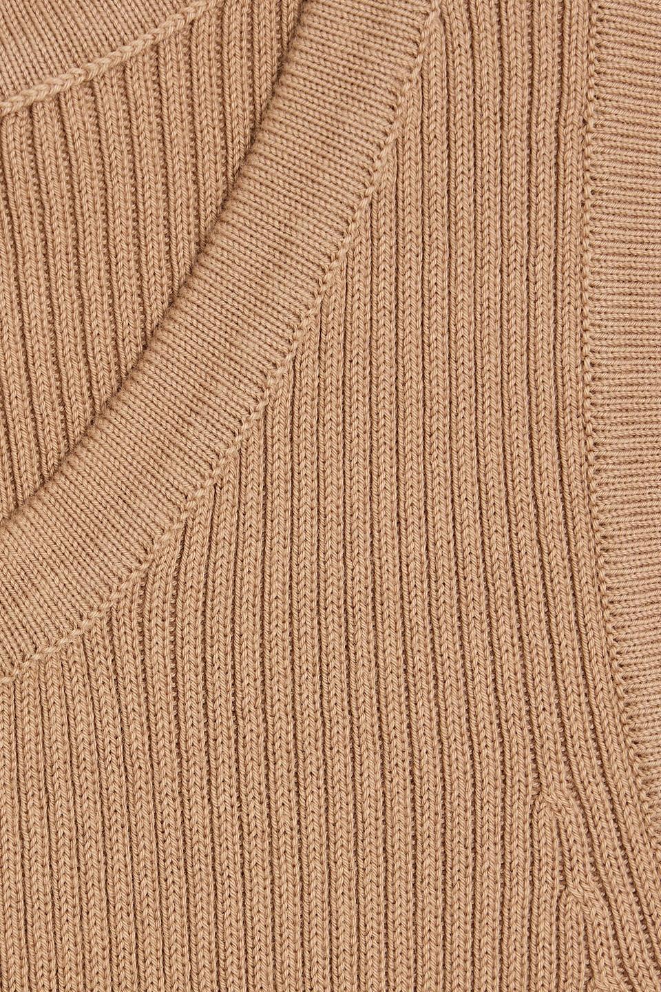 Max Mara Amburgo Ribbed Cotton Tank In Brown