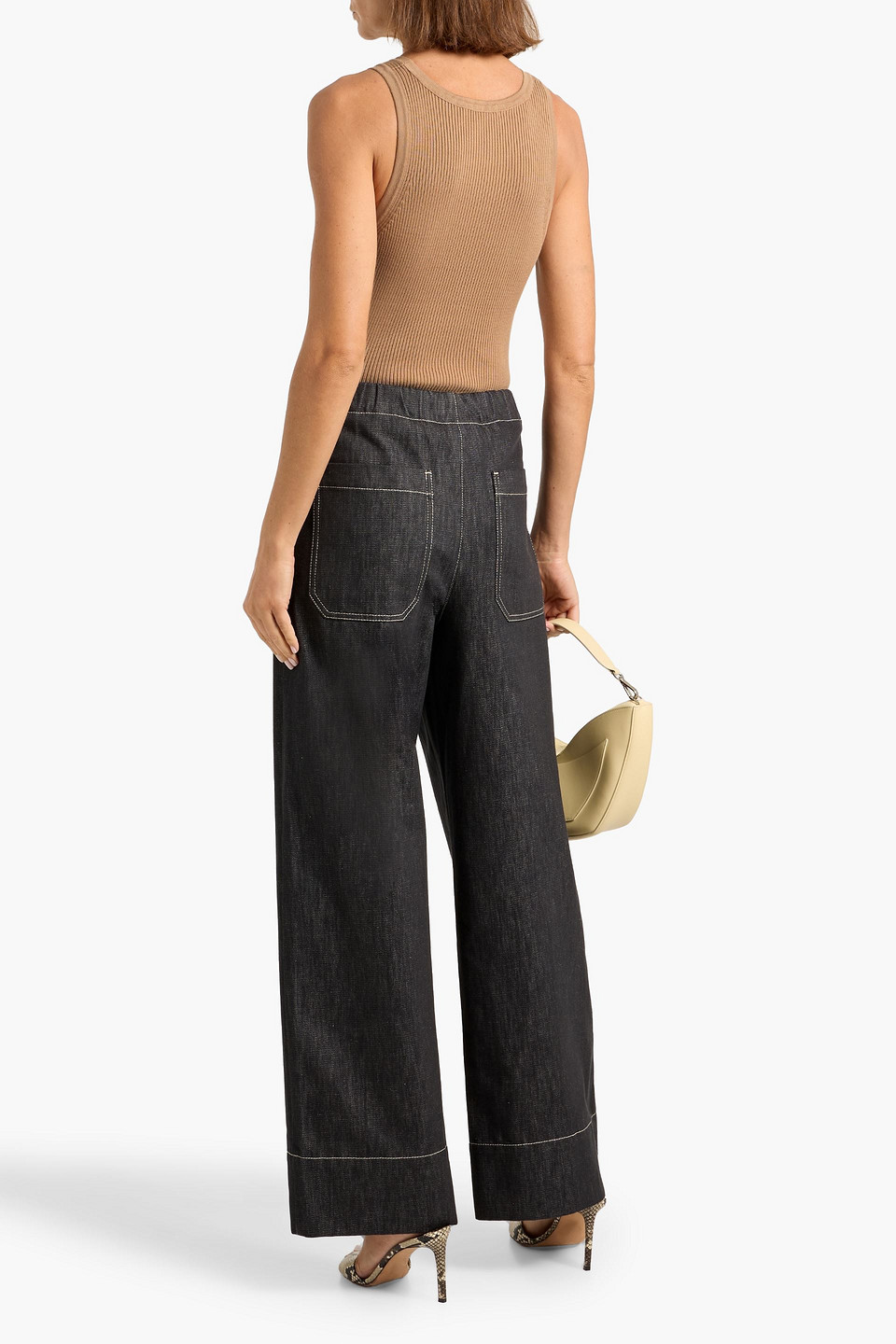 Max Mara Amburgo Ribbed Cotton Tank In Brown