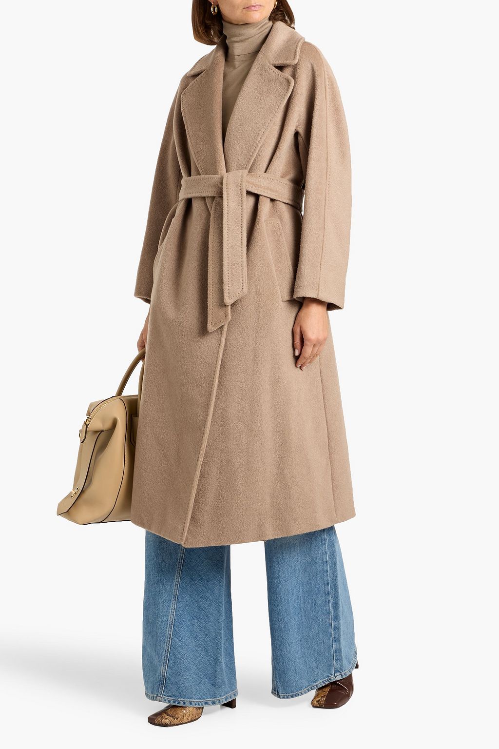 WEEKEND MAX MARA Tempera belted brushed-felt coat