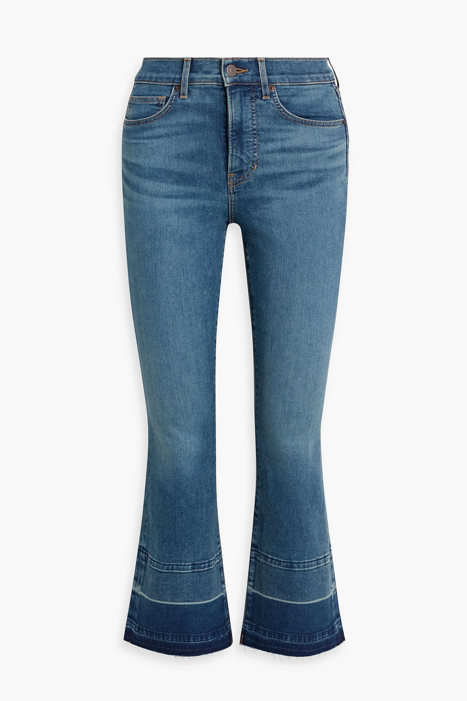 Veronica Beard Carolina Faded High-rise Kick-flare Jeans In Blue