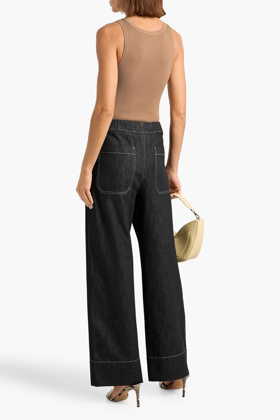 Max Mara Omelia High-rise Wide-leg Jeans In Black