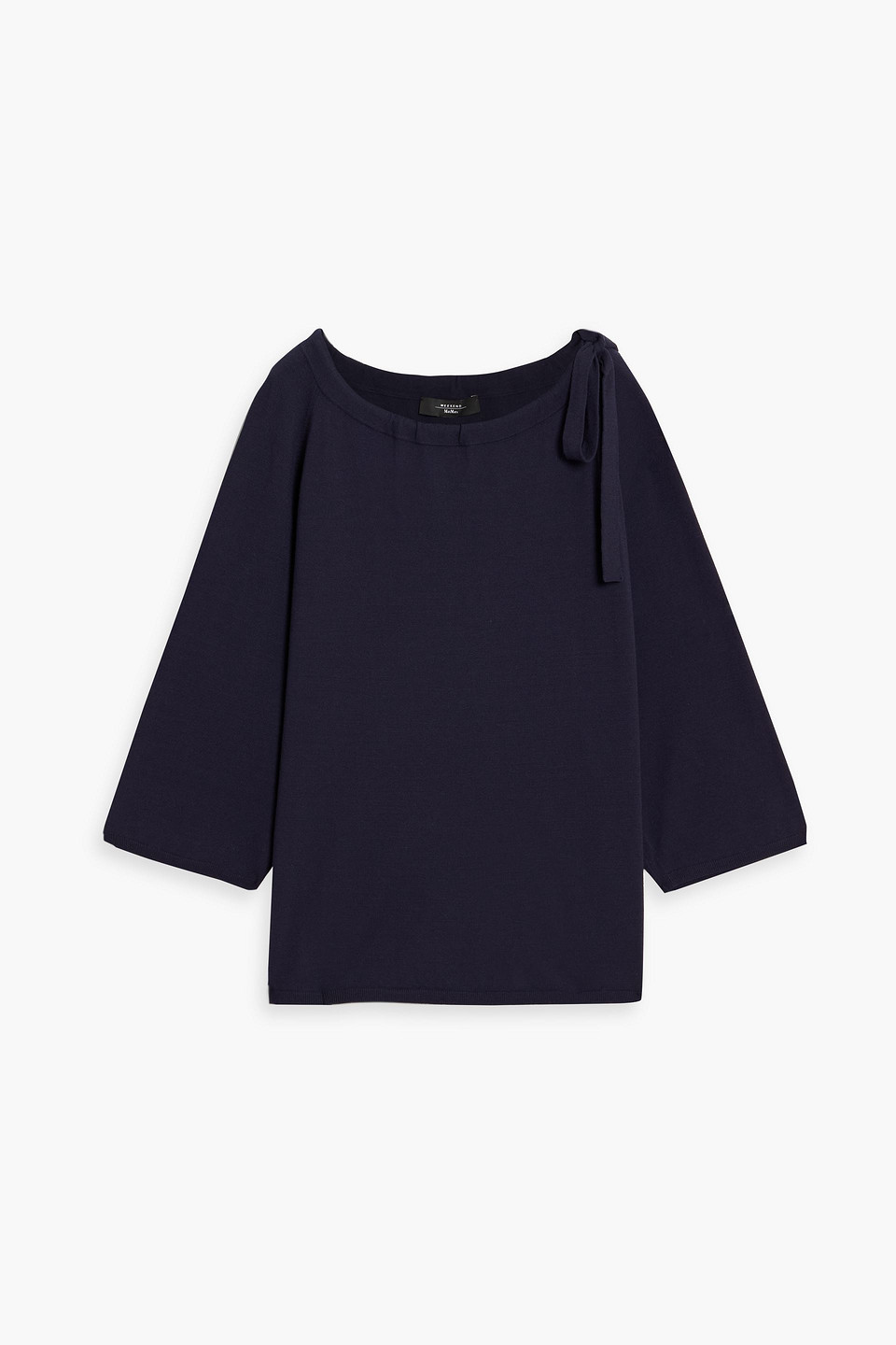 Weekend Max Mara Umano Tie-detailed Knitted Sweater In Blue