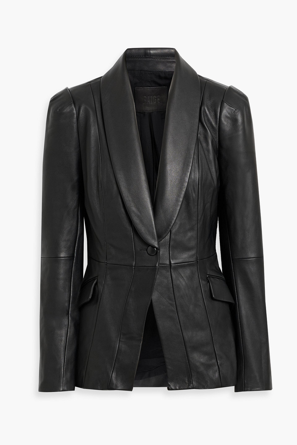 Paige Ciarra Leather Blazer In Black