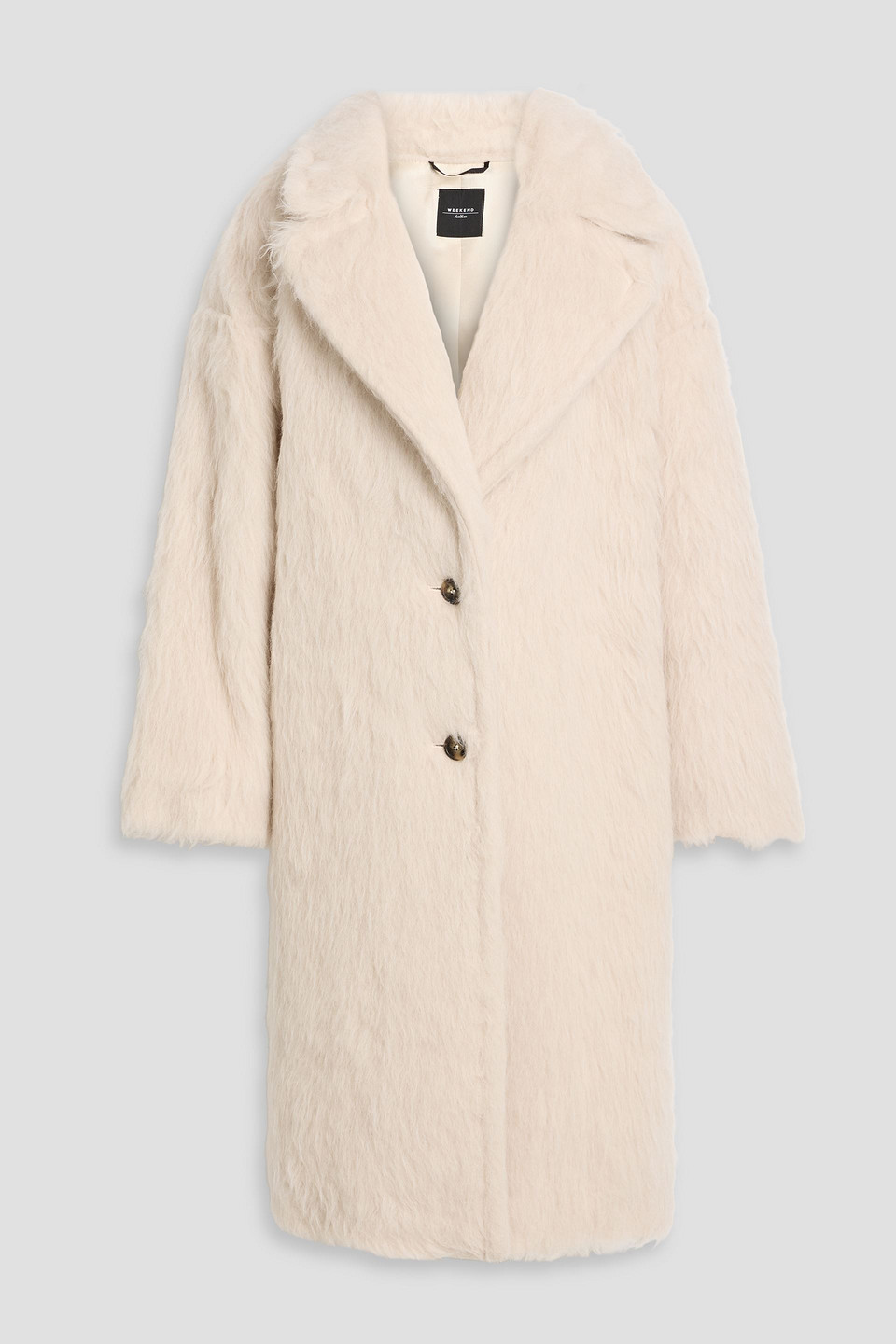 Weekend Max Mara Cantone Brushed Alpaca-blend Coat In Gray