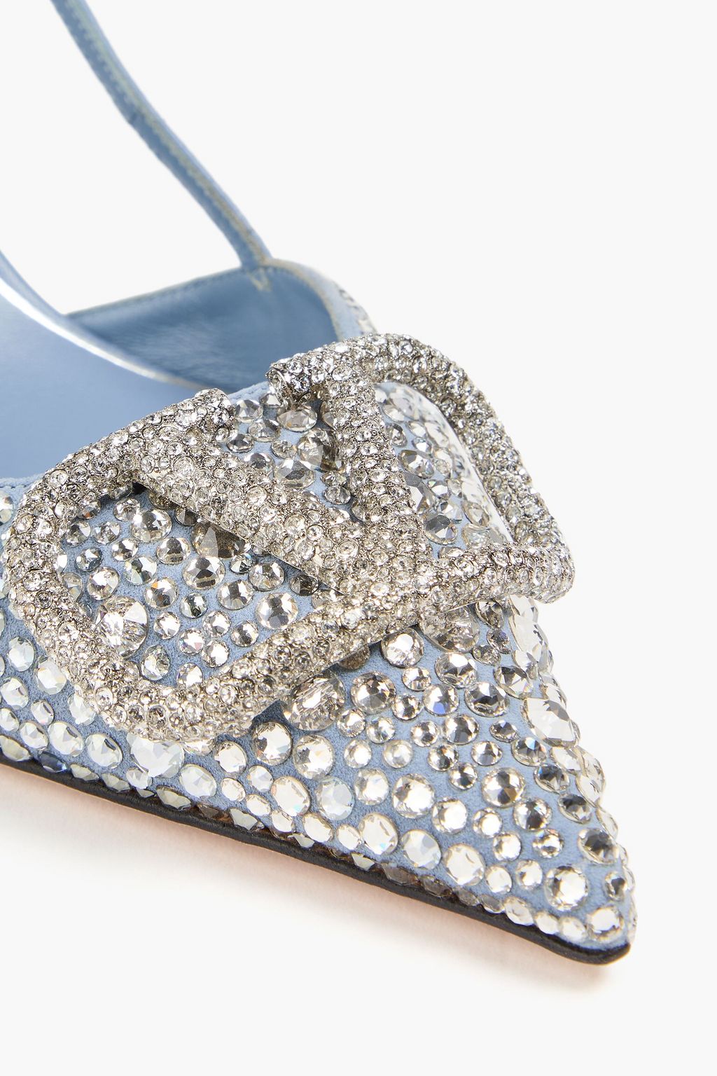 VALENTINO GARAVANI VLOGO embellished leather and suede slingback pumps