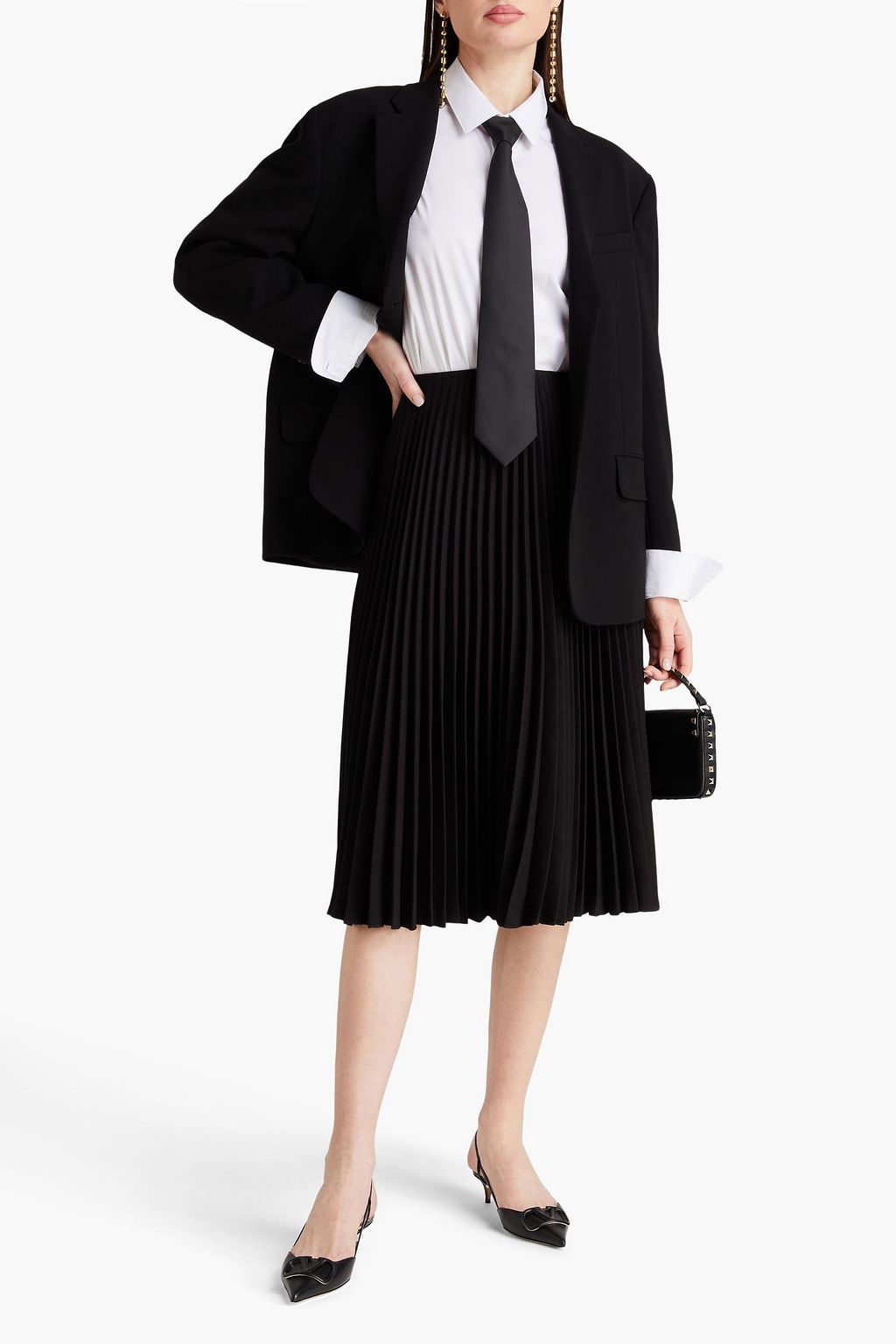 VALENTINO GARAVANI Pleated crepe skirt