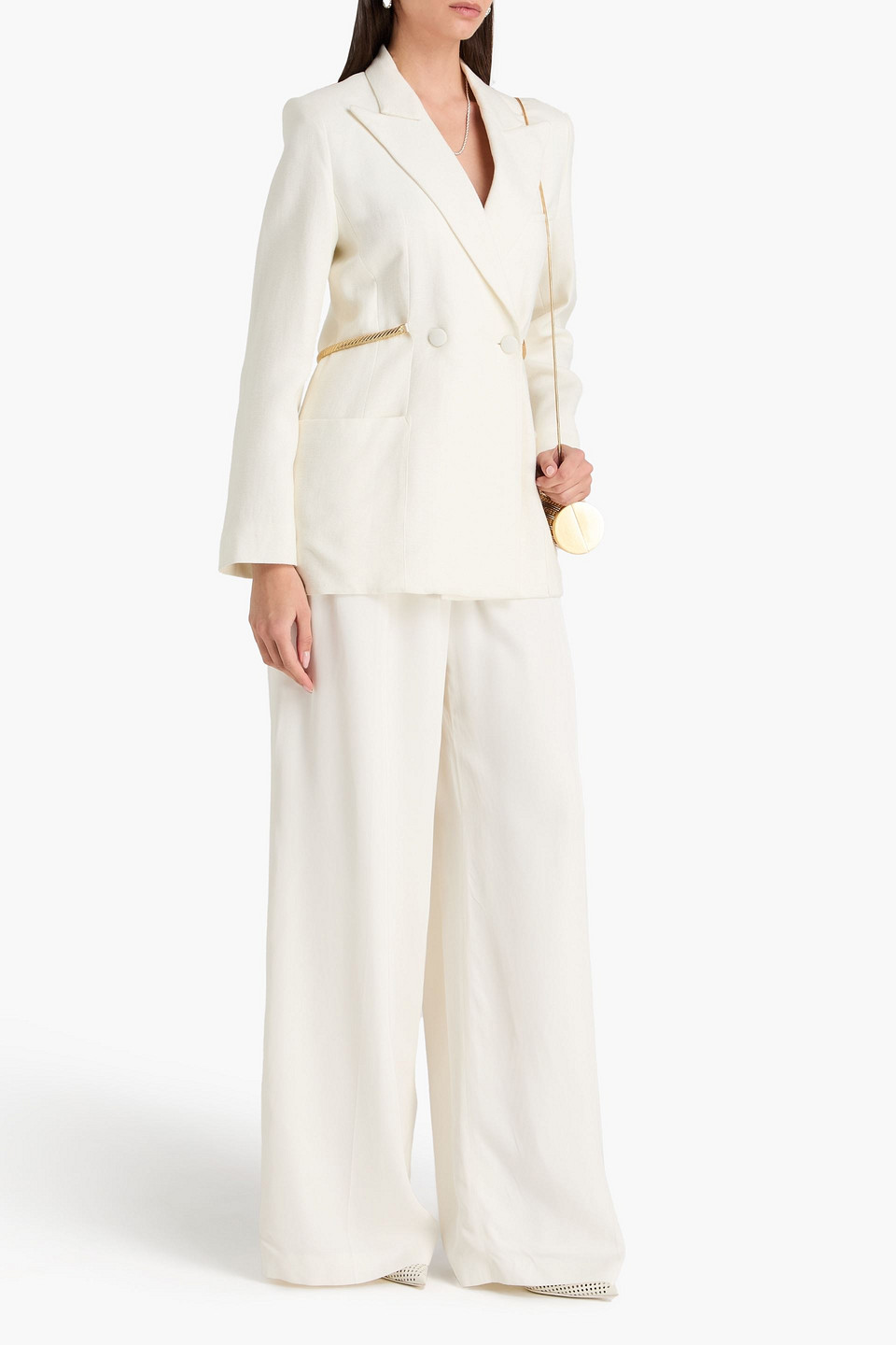  Christopher Kane - Double-breasted Crepe Blazer - White - It 40 