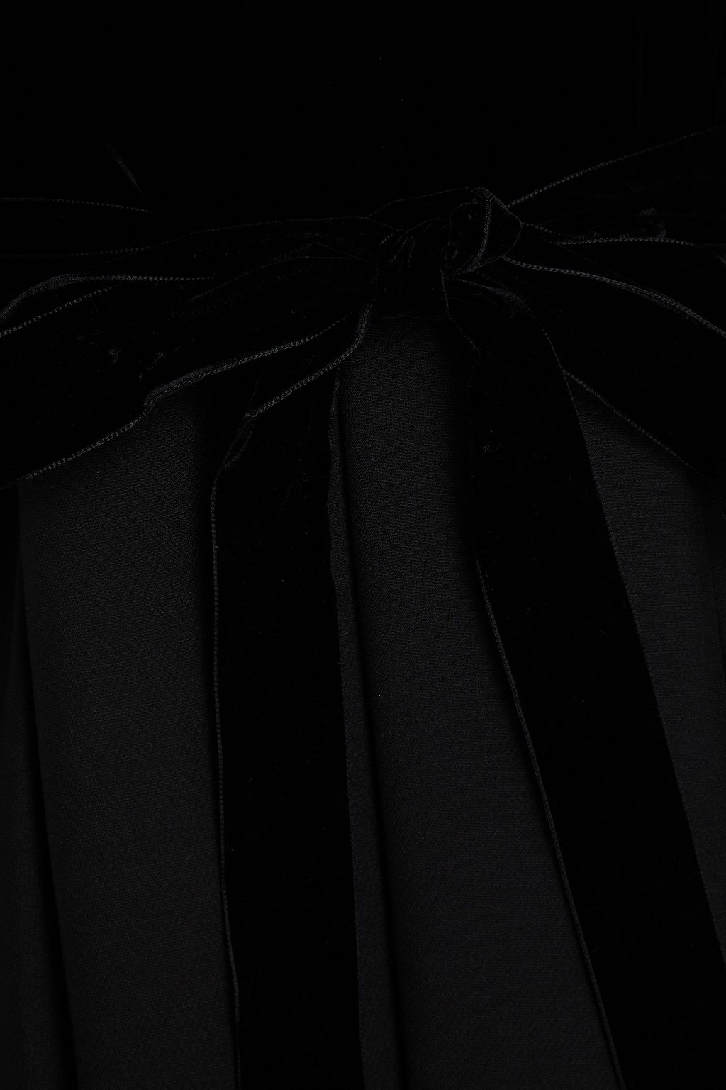 VALENTINO GARAVANI Velvet-paneled wool and silk-blend crepe mini dress