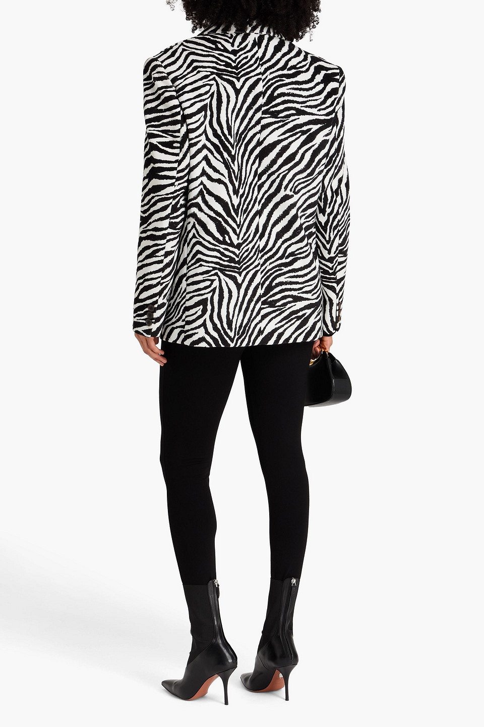  Alessandra Rich - Blazer Aus Baumwolle Mit Zebraprint - Animal-print - It 44 
