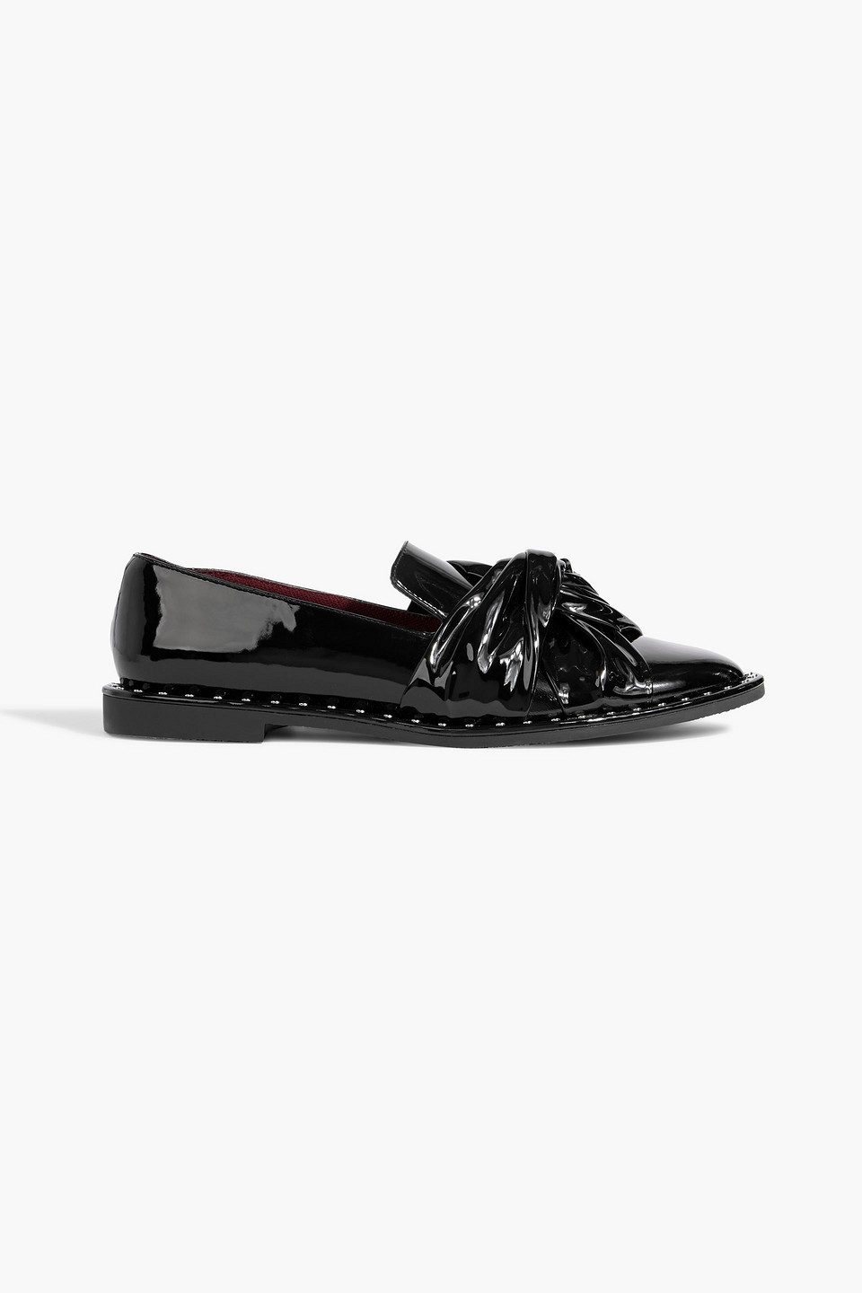 Stella Mccartney Falabella Twisted Glossed Loafers In Black