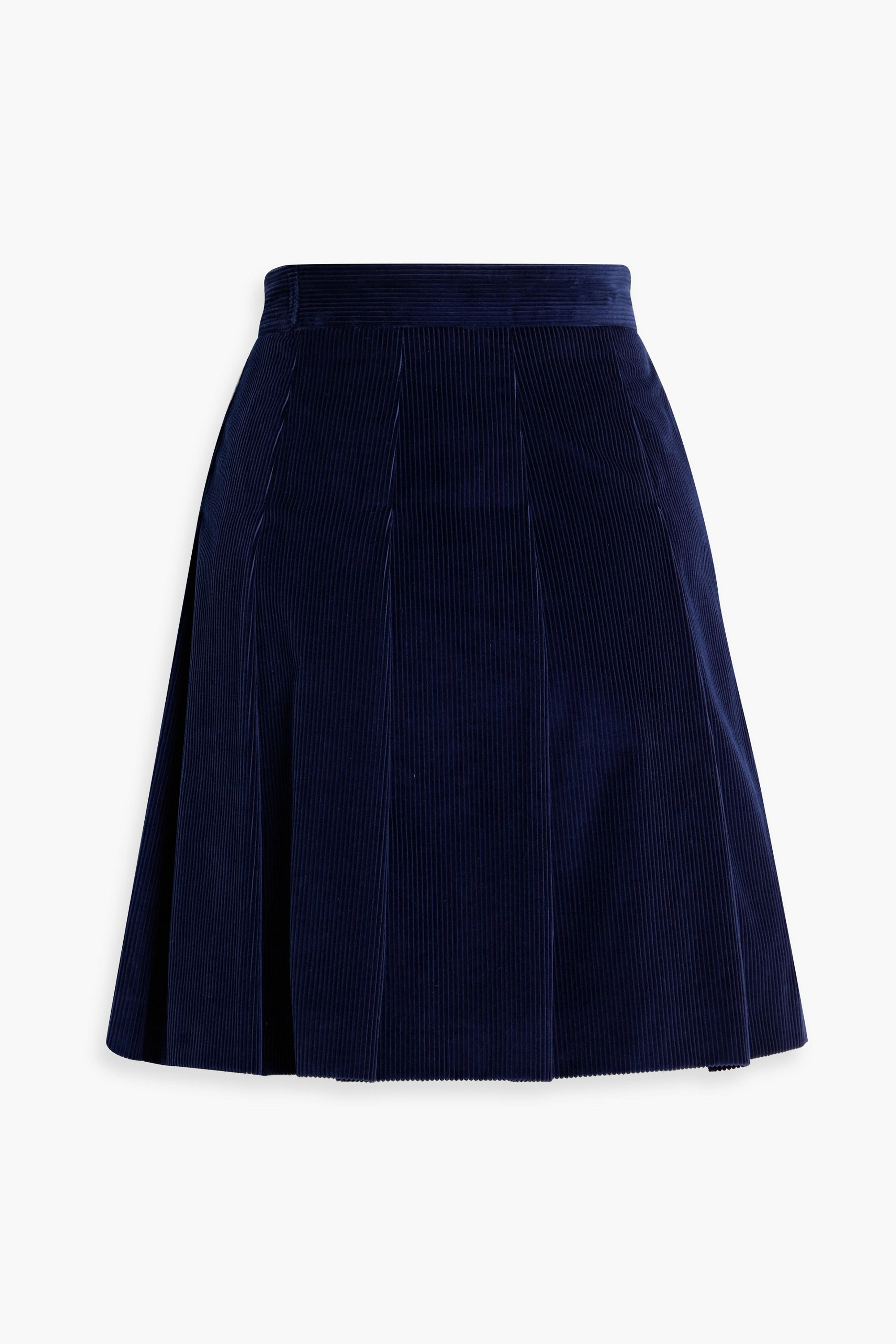 WEEKEND MAX MARA Zucca pleated cotton-corduroy mini skirt