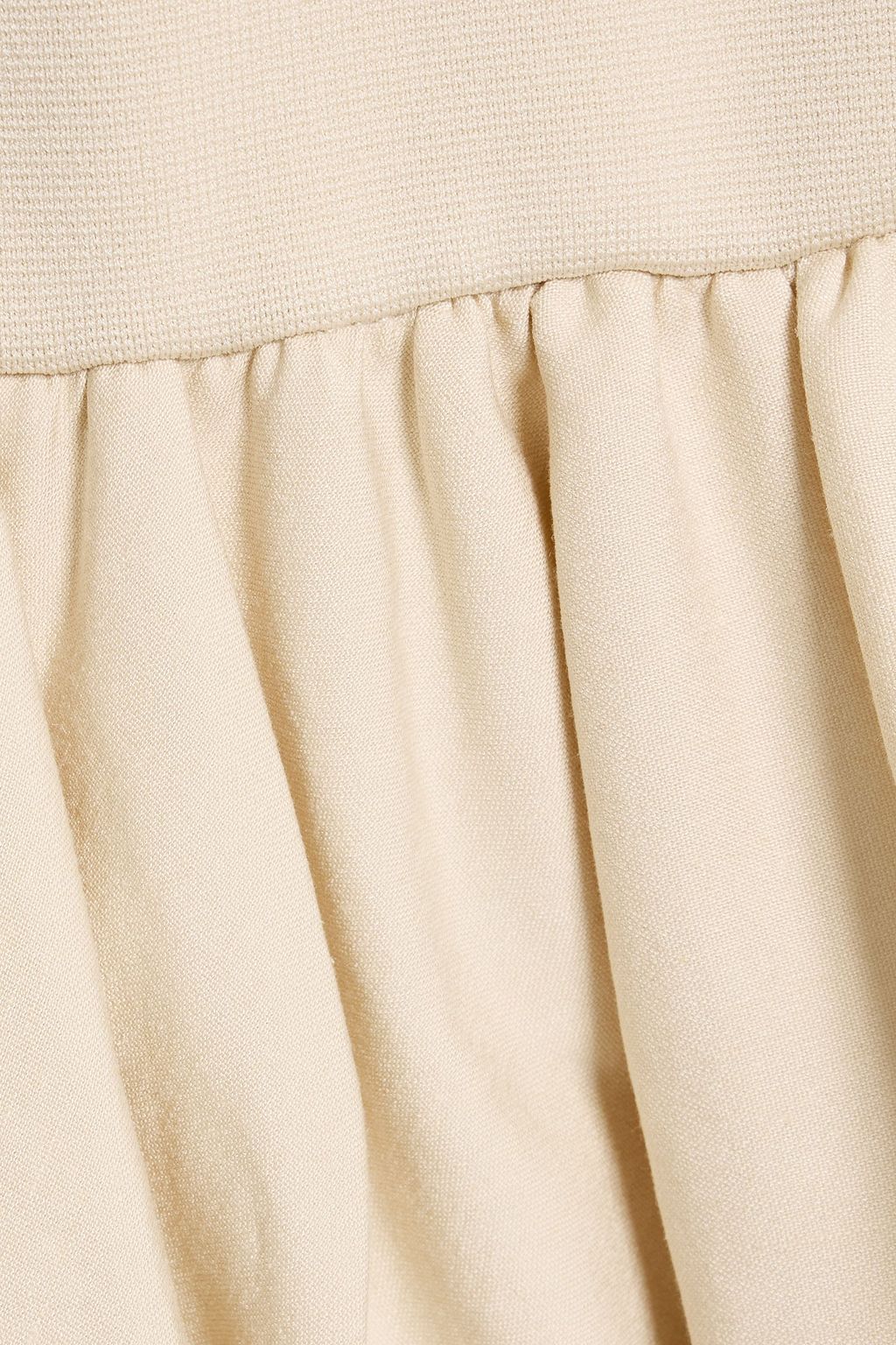 SIMKHAI Camille stretch-knit and linen-blend midi skirt
