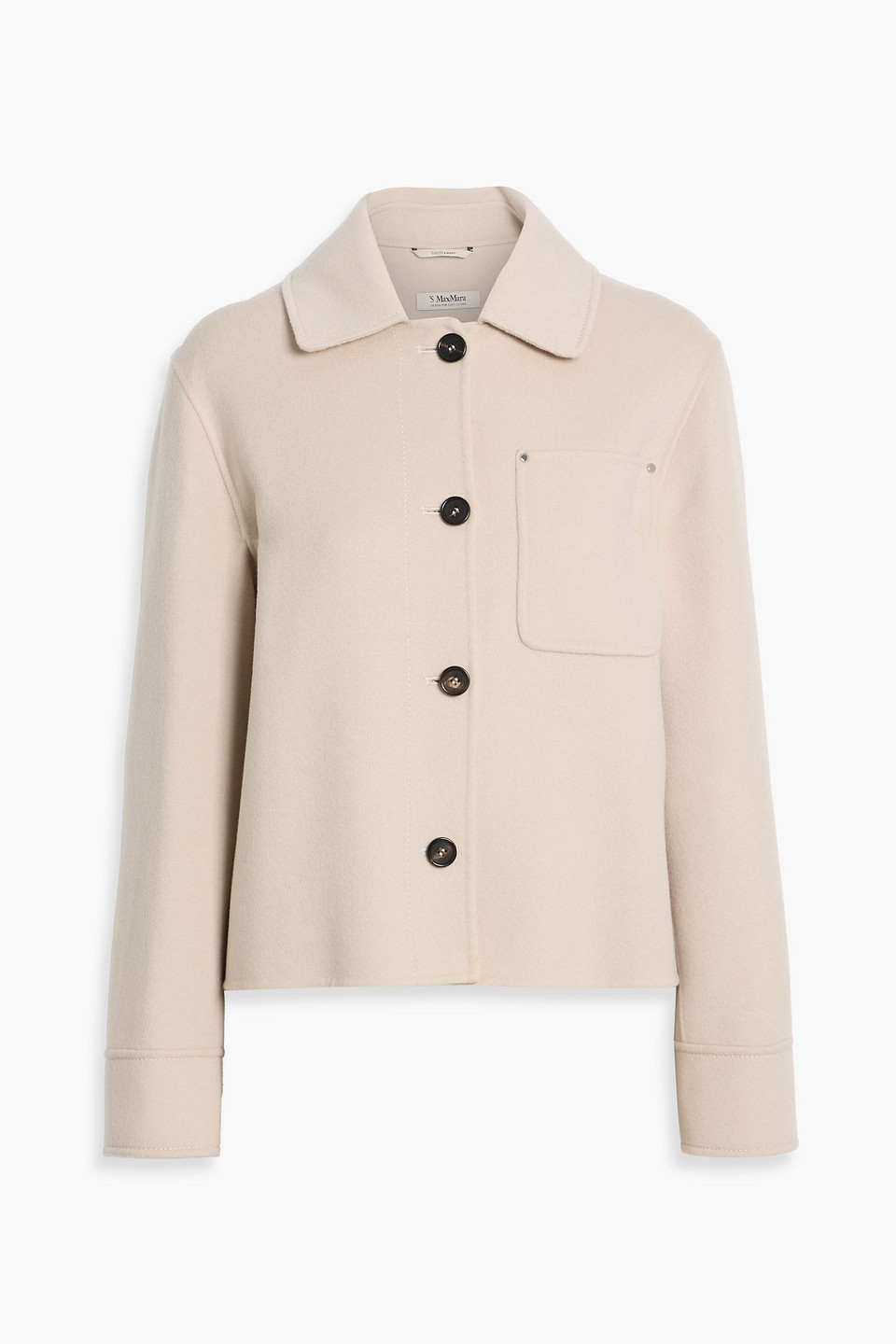 Max Mara Wolf Wool-felt Jacket In White