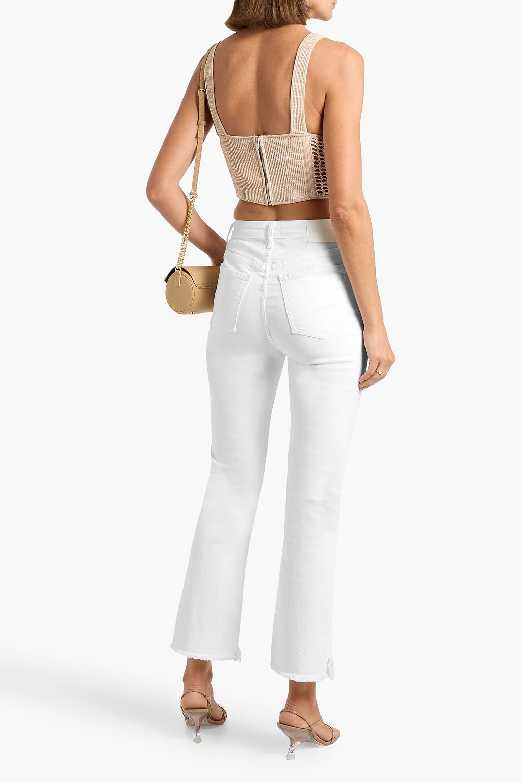 SIMKHAI River frayed high-rise straight-leg jeans