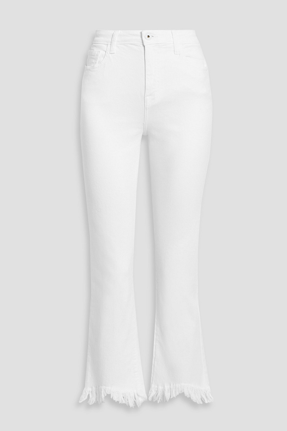 Simkhai River Frayed High-rise Straight-leg Jeans In White