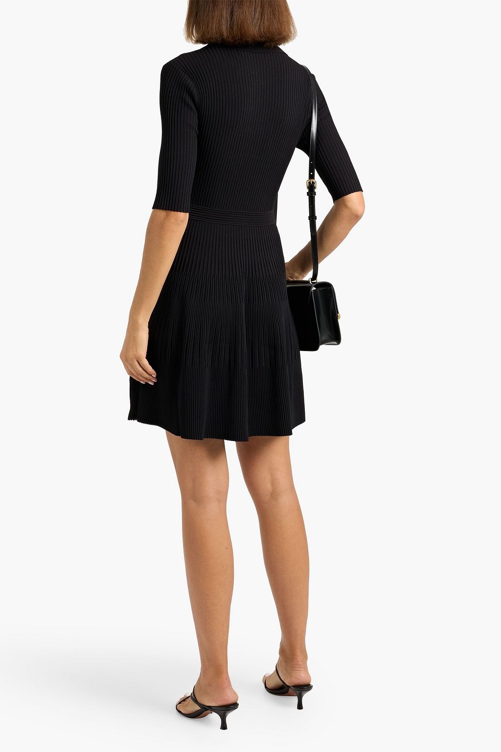 SIMKHAI Patricia ribbed-knit mini shirt dress