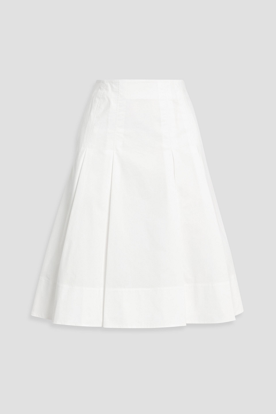Simkhai Samantha Pleated Cotton-blend Poplin Skirt In White
