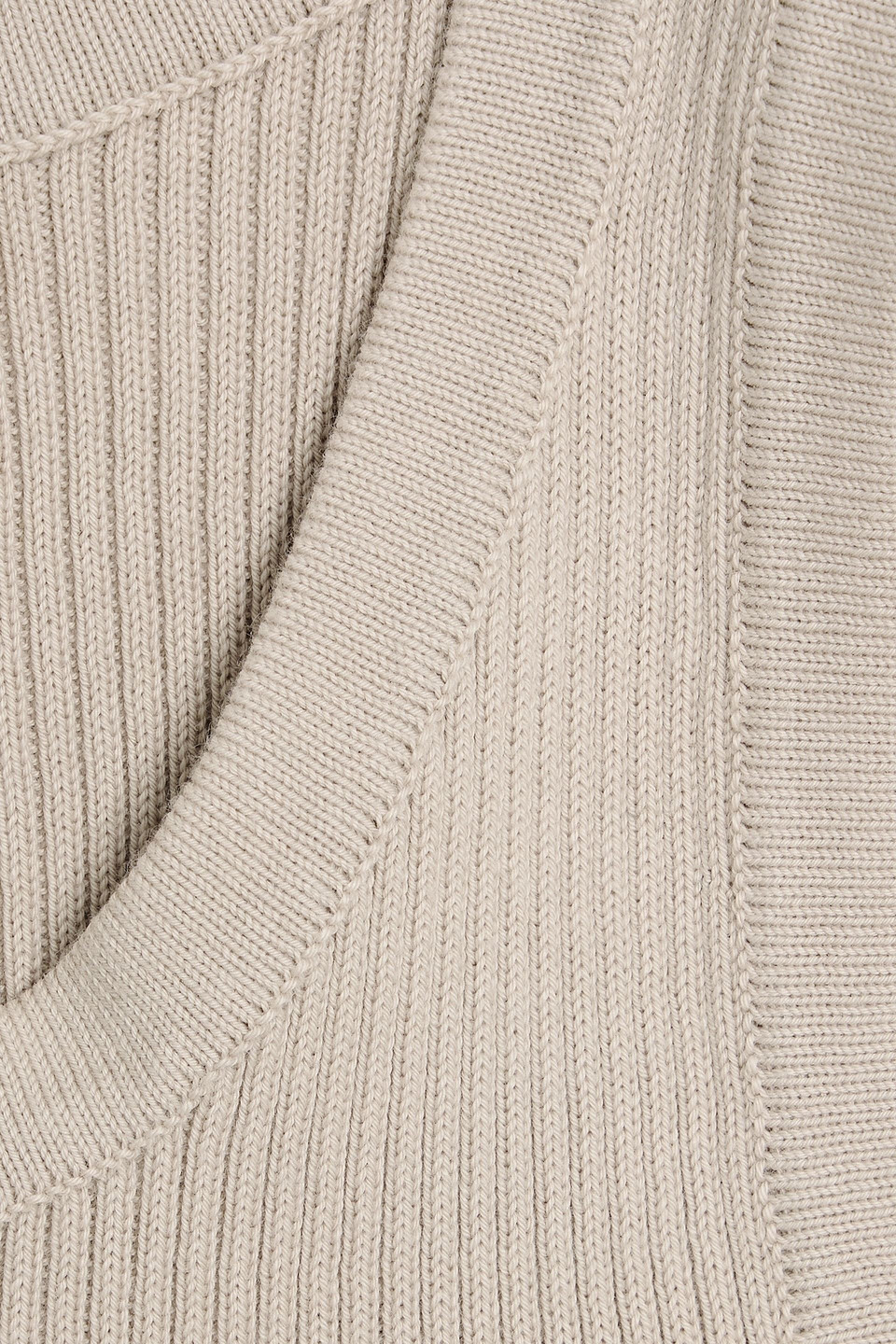 Max Mara Amburgo Ribbed Cotton Tank In Neutral