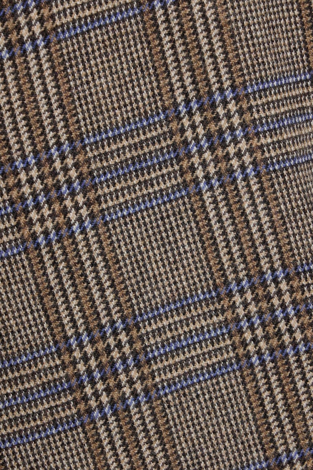 'S MAX MARA Letizia cropped Prince of Wales checked wool and cashmere-blend wide-leg pants