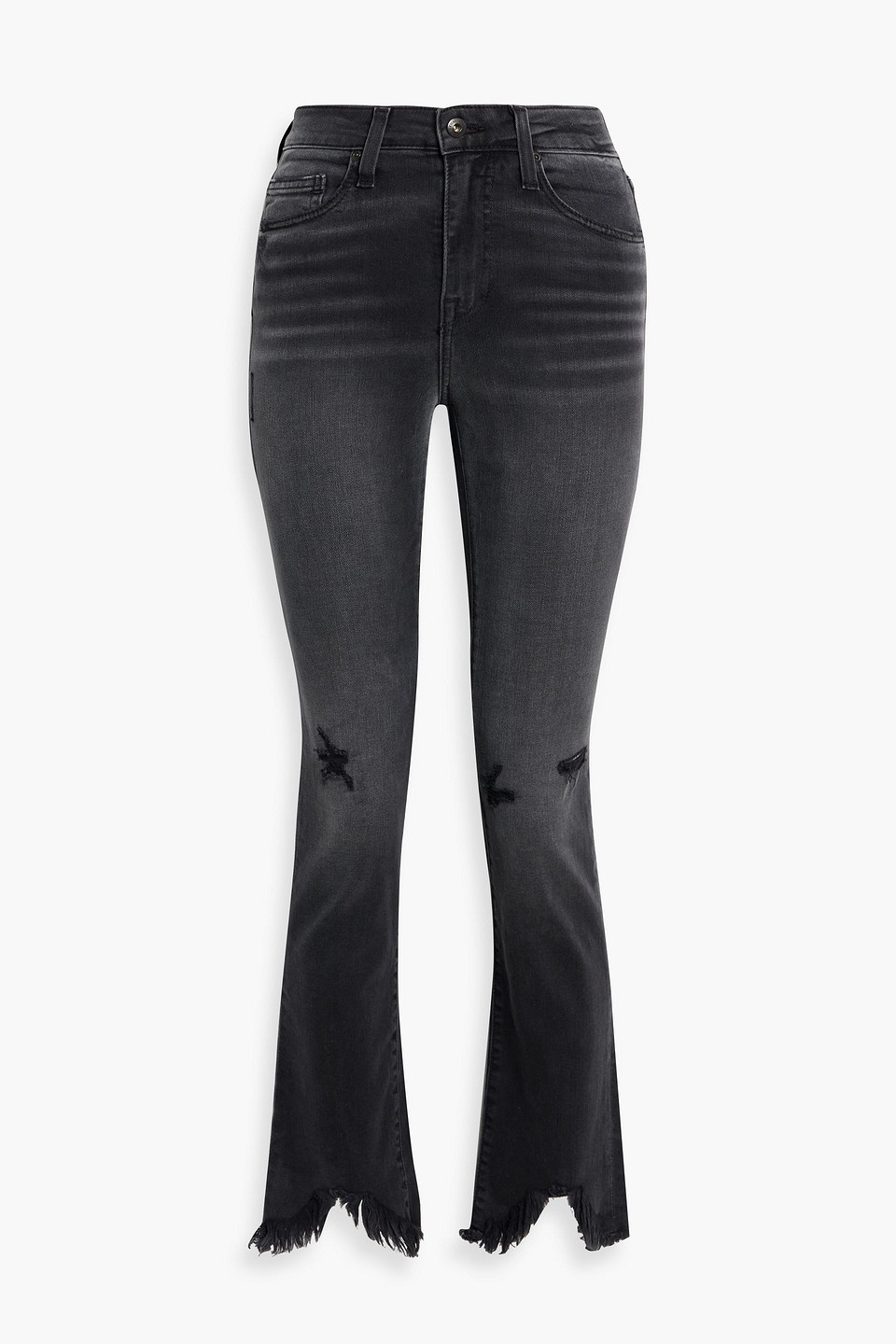 Simkhai River Distressed High-rise Straight-leg Jeans In Gray