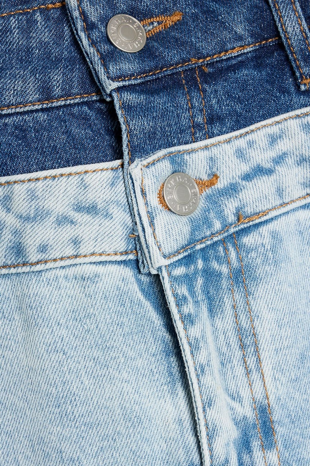 SIMKHAI Kove paneled high-rise wide-leg jeans