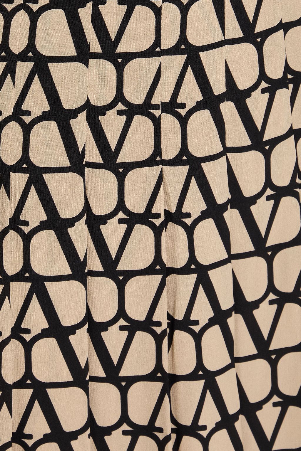 VALENTINO GARAVANI Pleated printed silk crepe de chine midi skirt