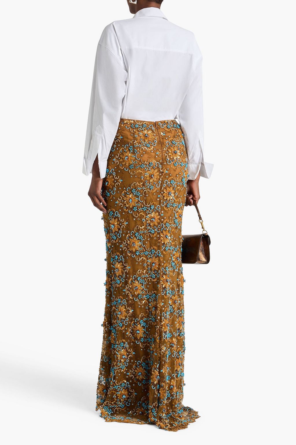 VALENTINO GARAVANI Embellished tulle maxi skirt