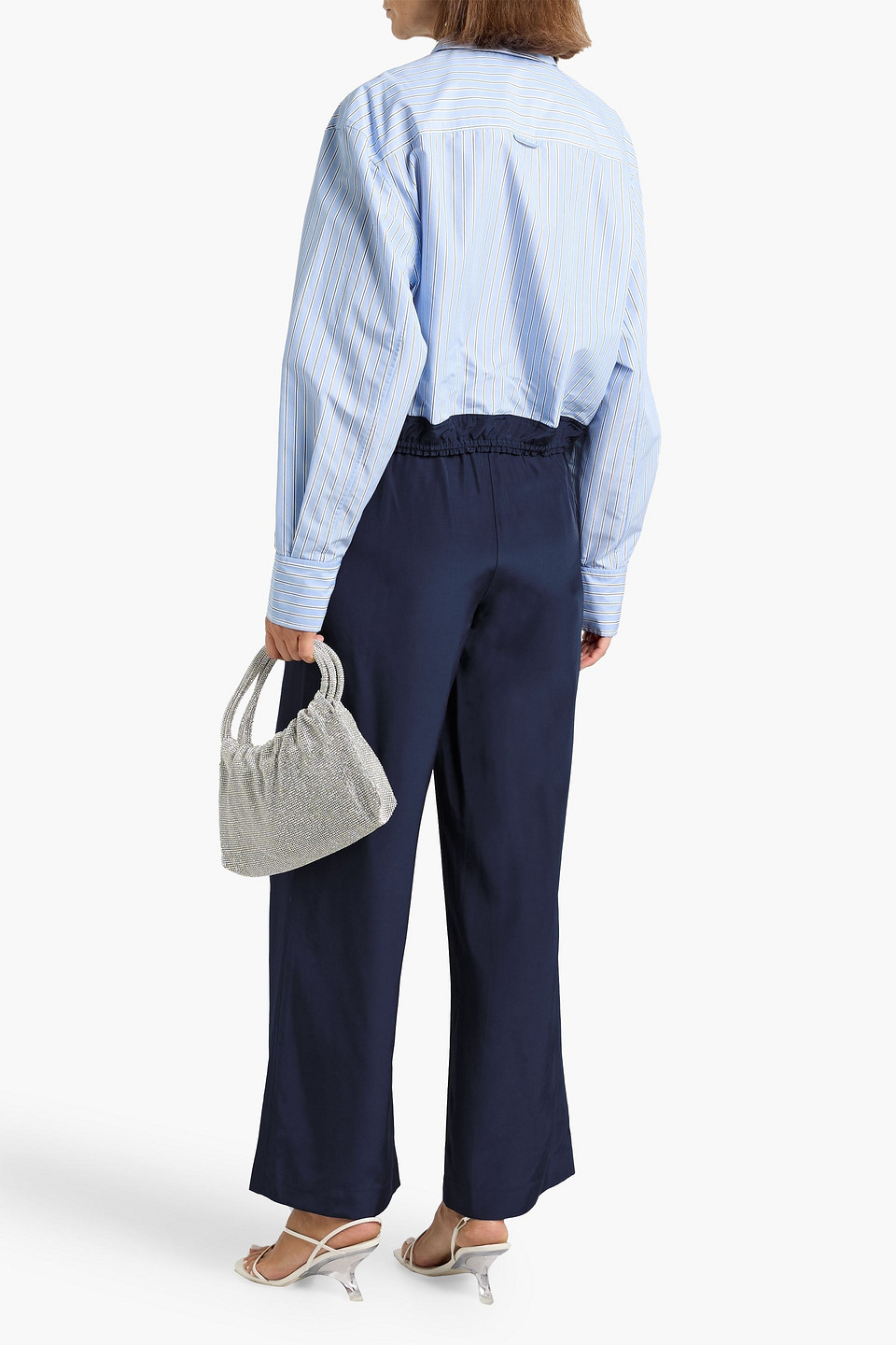 Simkhai Adryck Striped Cotton-blend Poplin Shirt In Blue