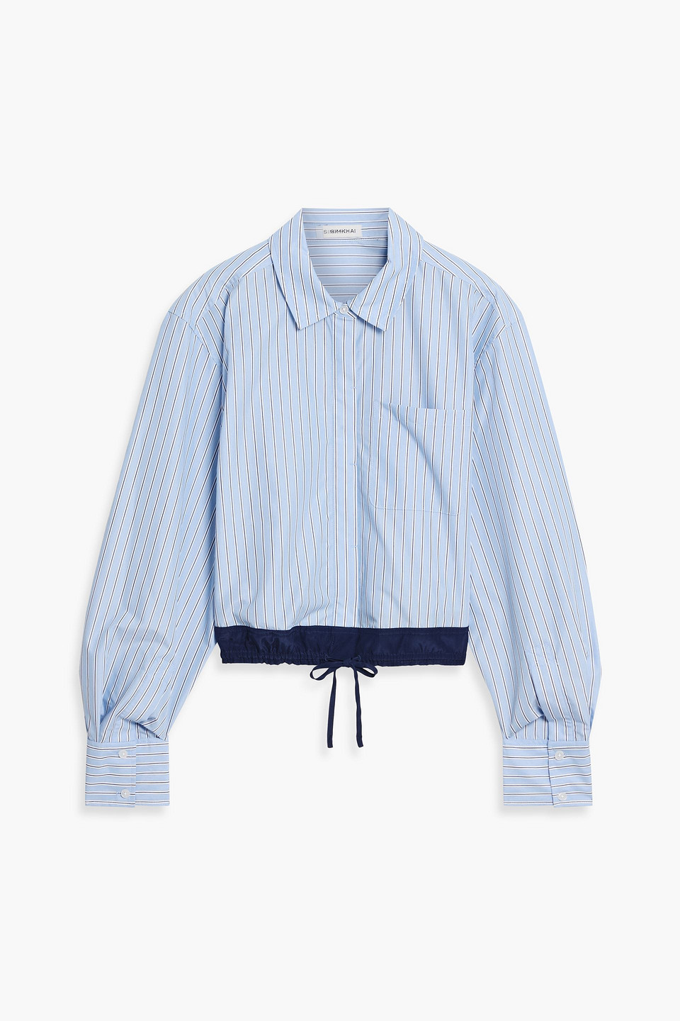 Simkhai Adryck Striped Cotton-blend Poplin Shirt In Blue