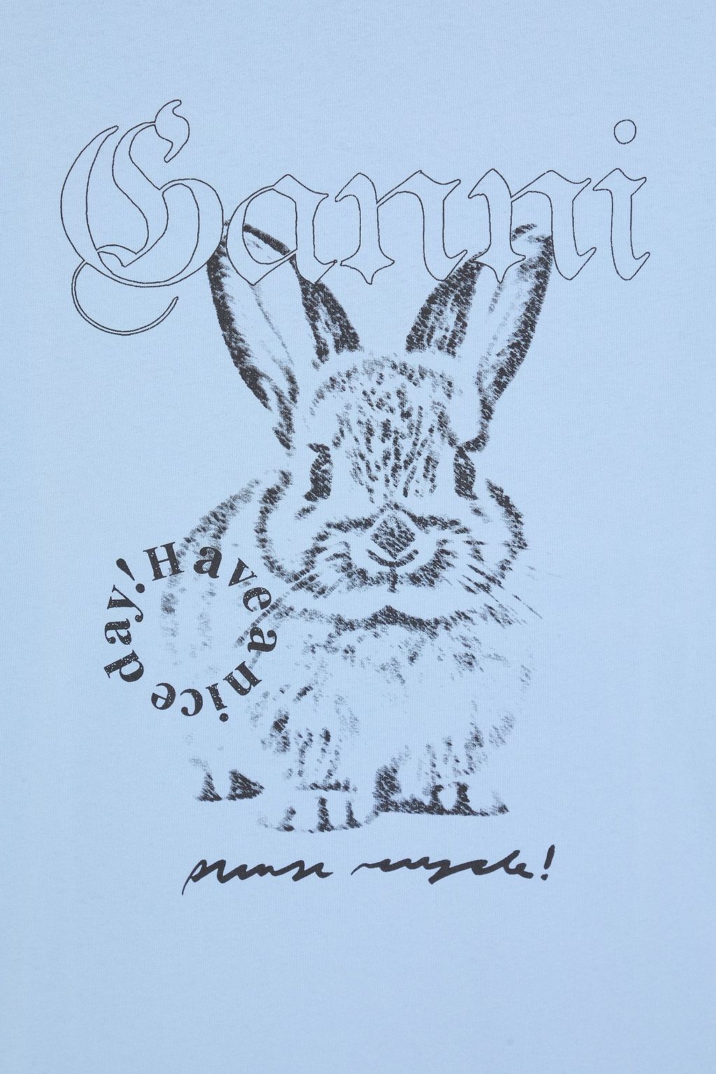 GANNI Printed cotton-jersey T-shirt